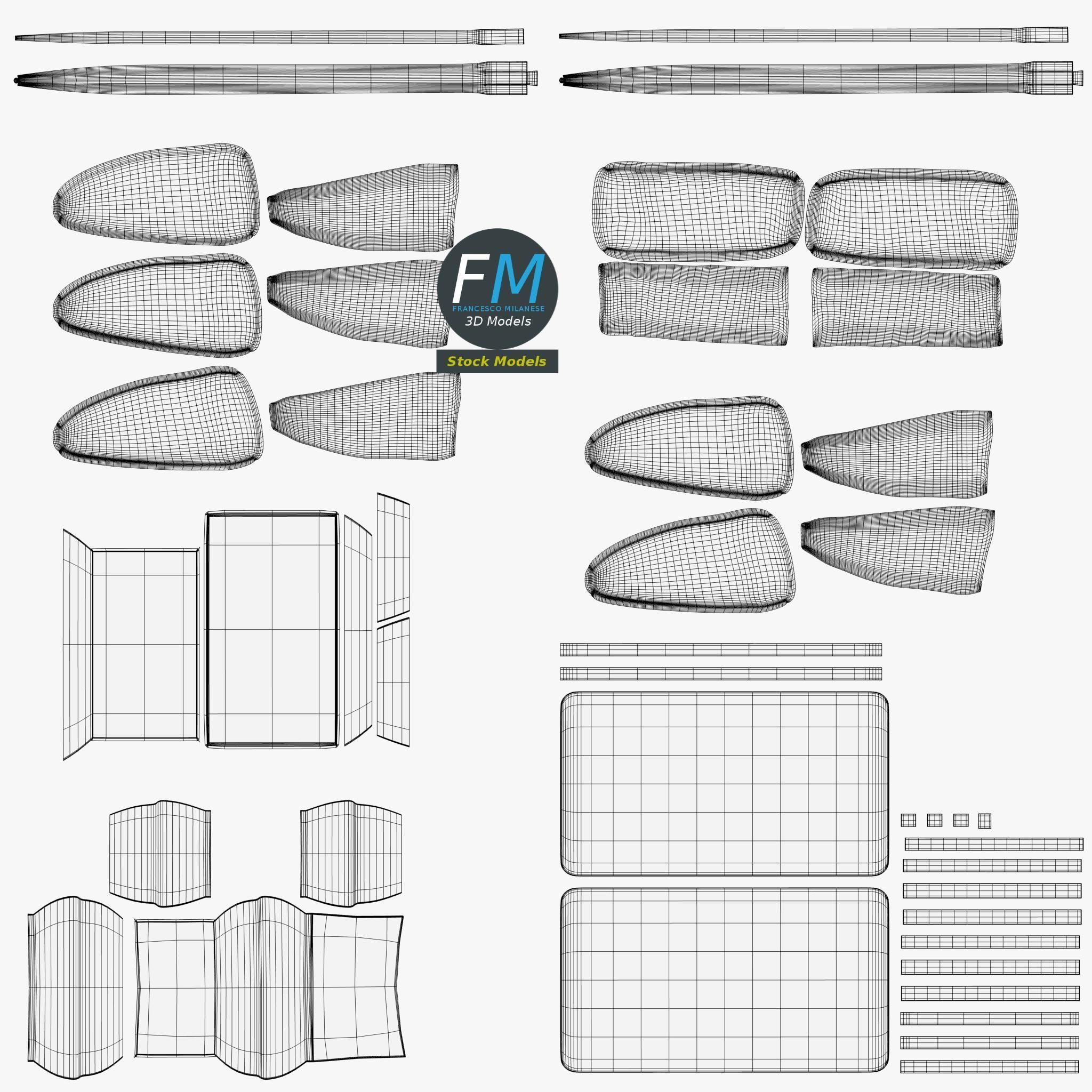 Sushi sashimi and soy sauce 3D model_11
