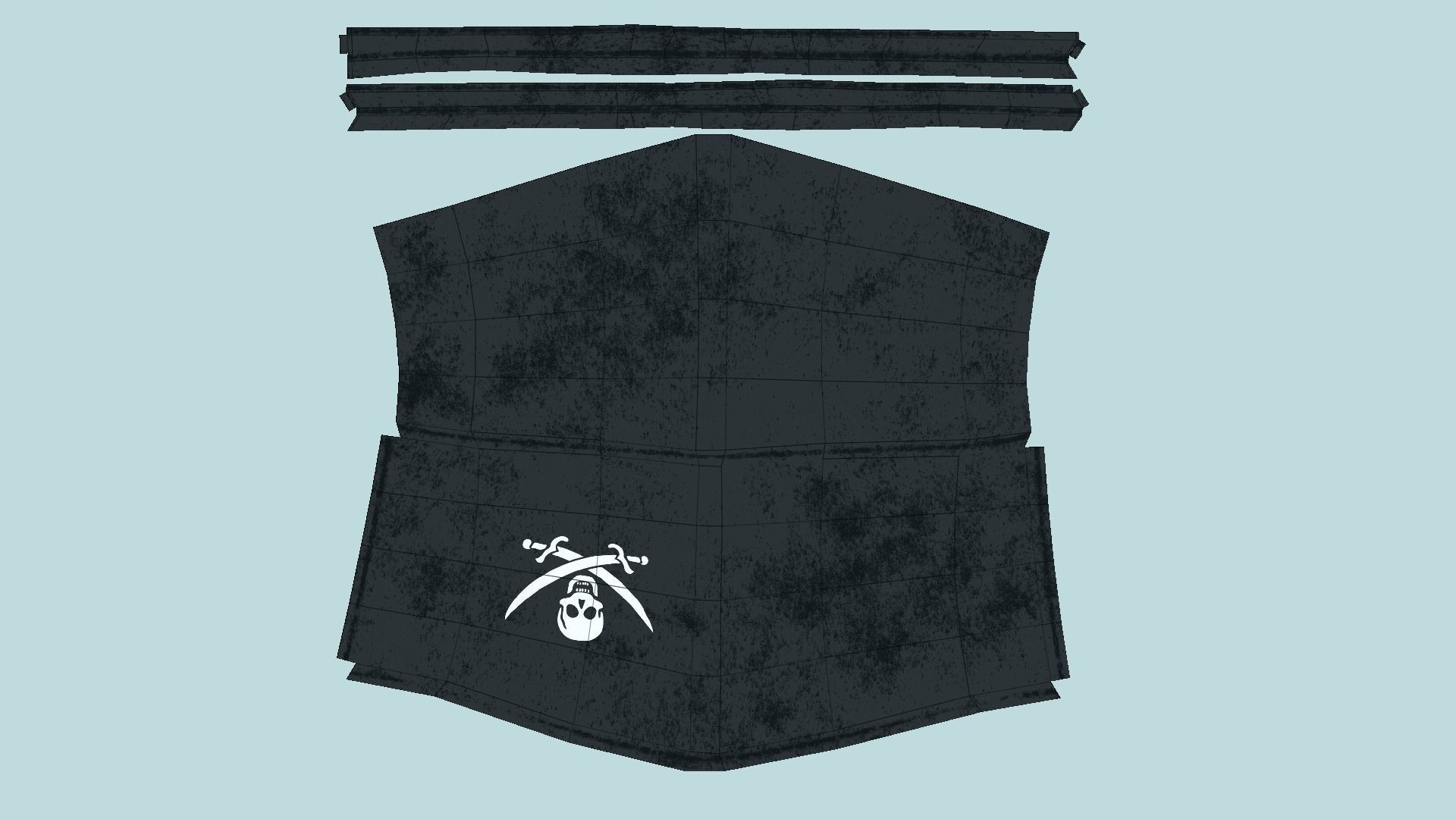 3D model Pirate Covid Mask CGI Character Fashion Design VR / AR / low