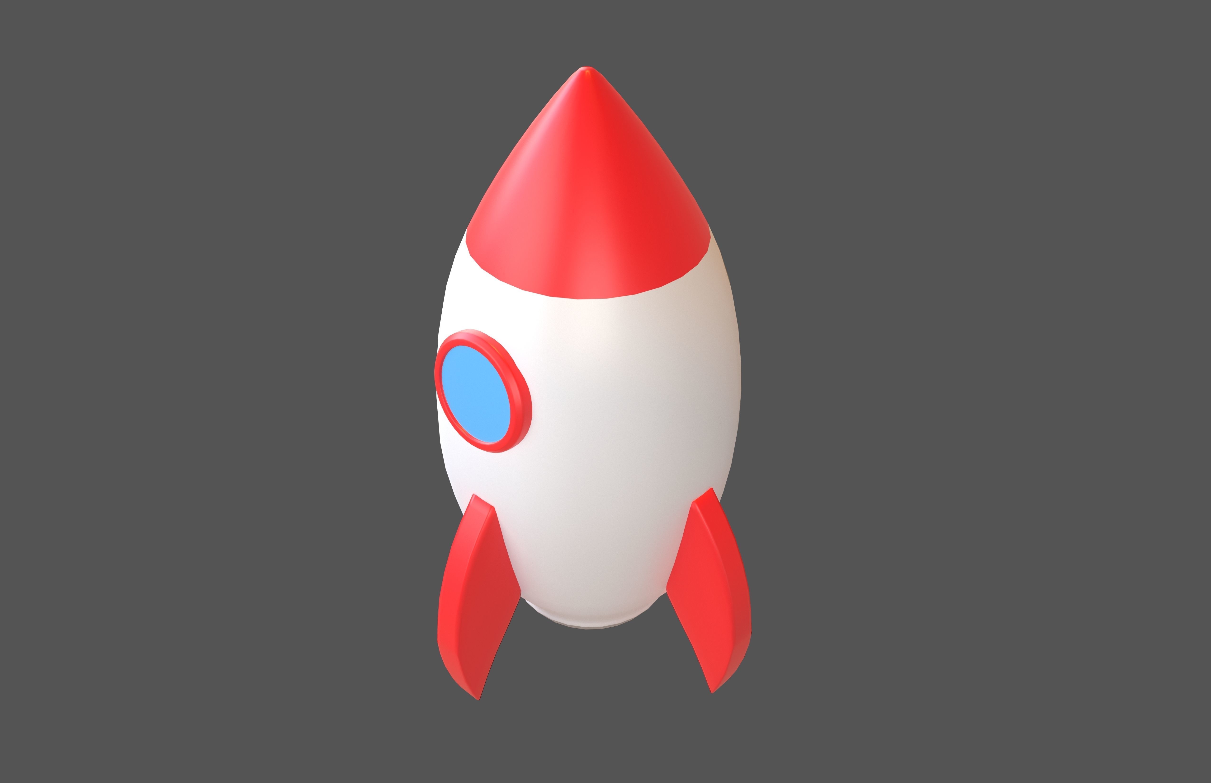 Cartoon Rocket V1 001 Low-poly 3D model_2