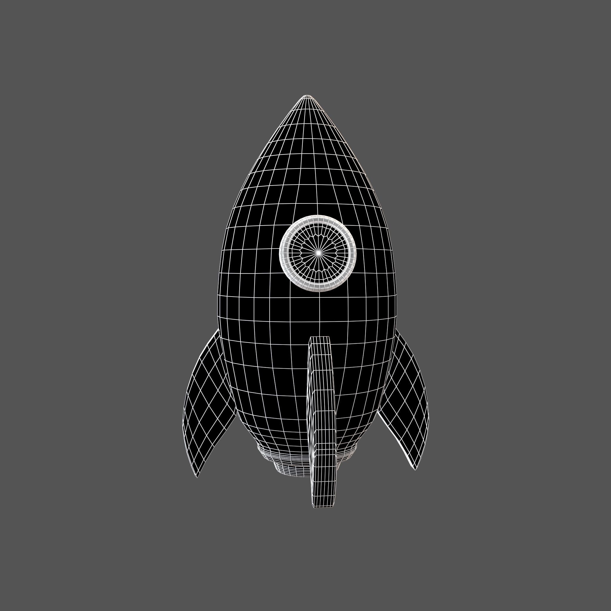 Cartoon Rocket V1 001 Low-poly 3D model_5