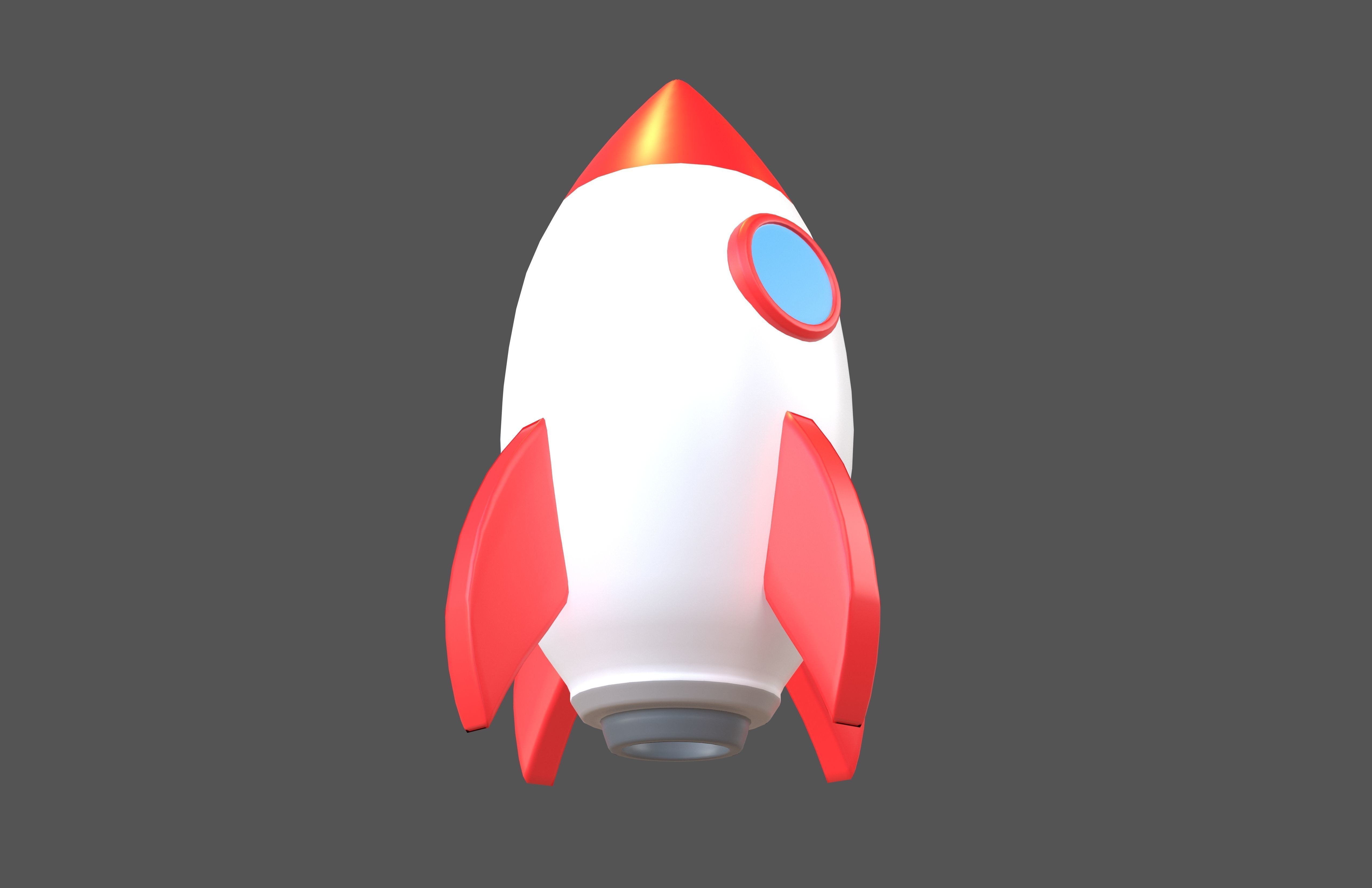 Cartoon Rocket V1 001 Low-poly 3D model_3