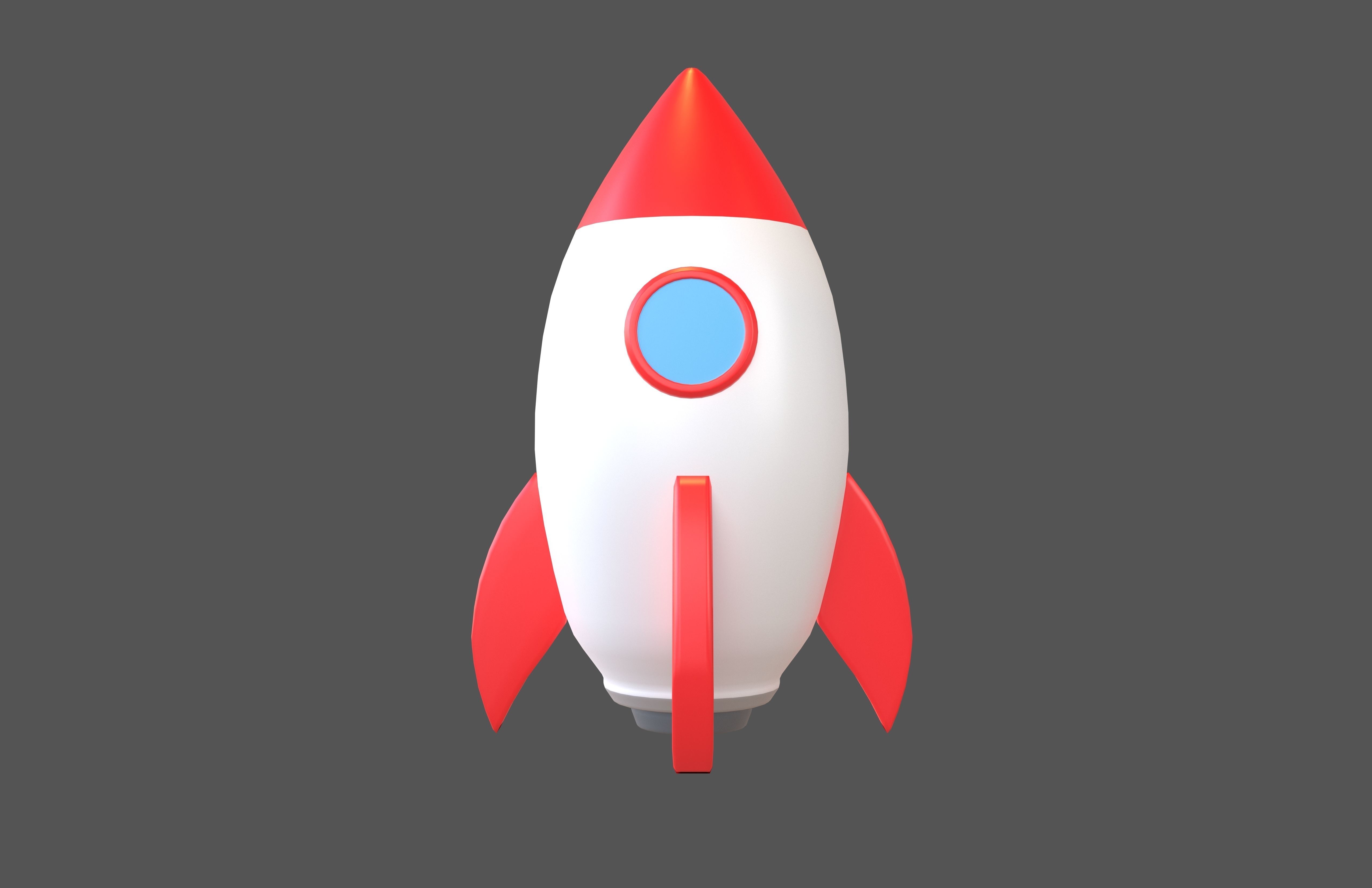 Cartoon Rocket V1 001 Low-poly 3D model_1