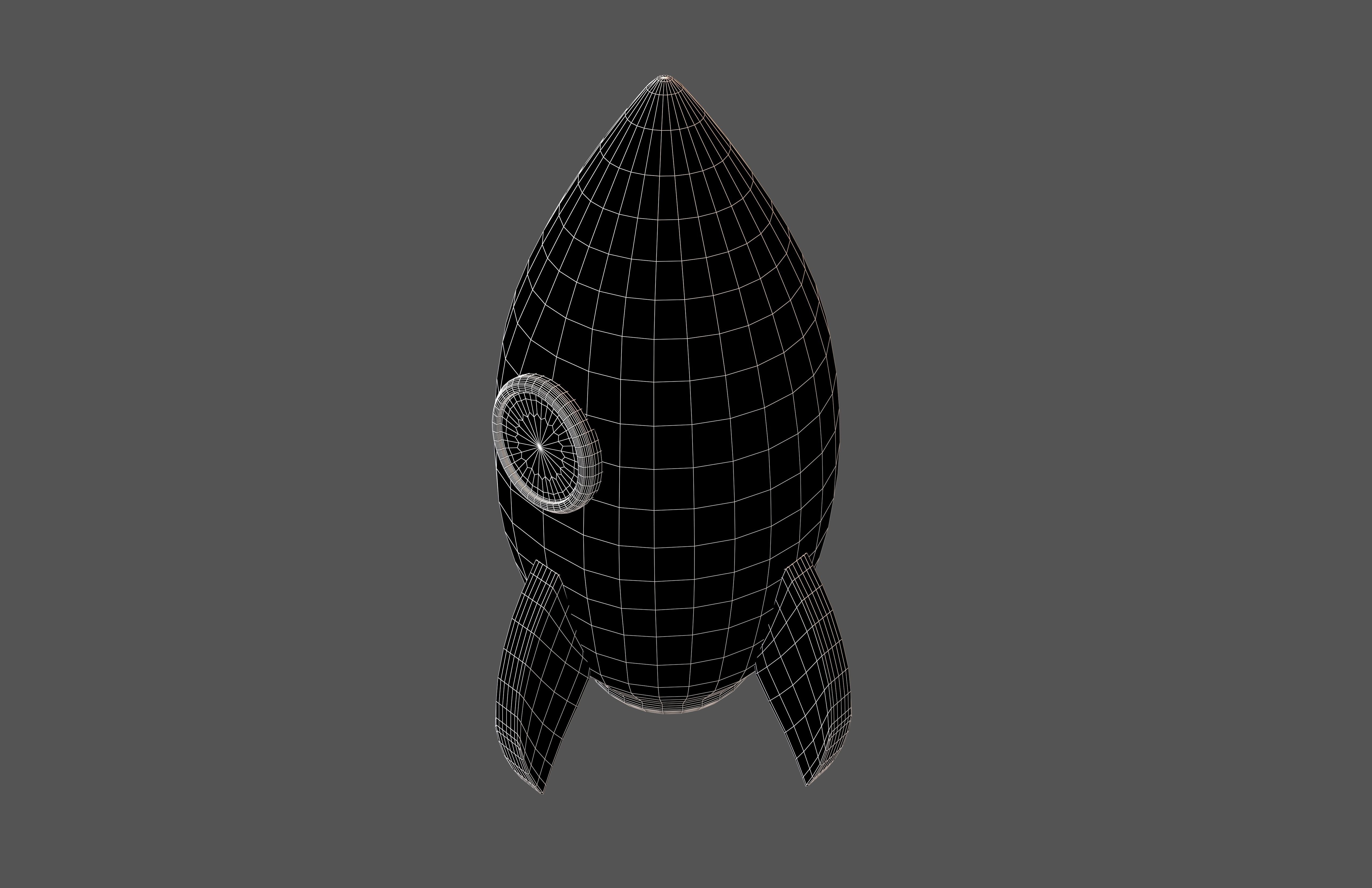 Cartoon Rocket V1 001 Low-poly 3D model_6