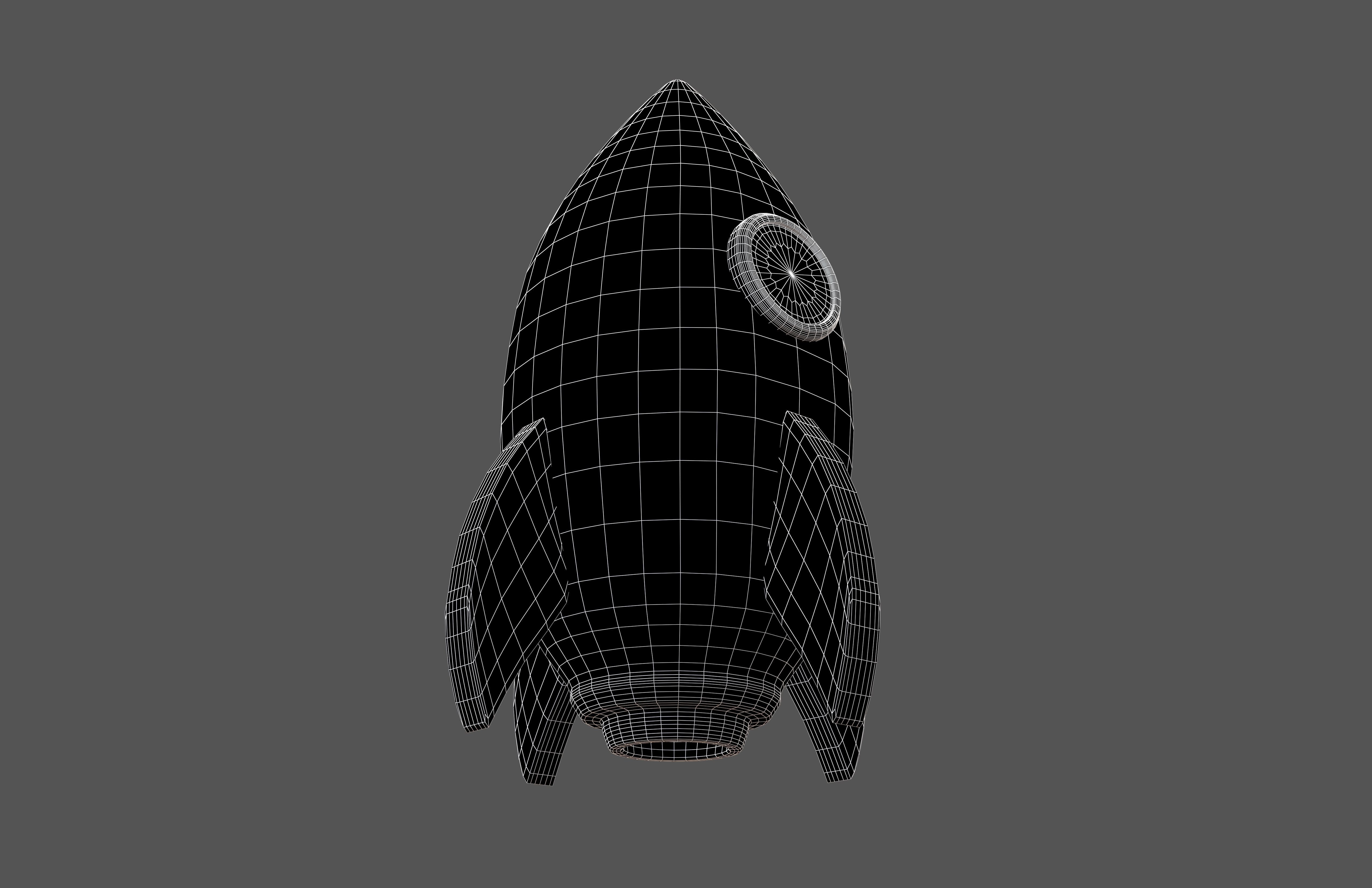 Cartoon Rocket V1 001 Low-poly 3D model_7