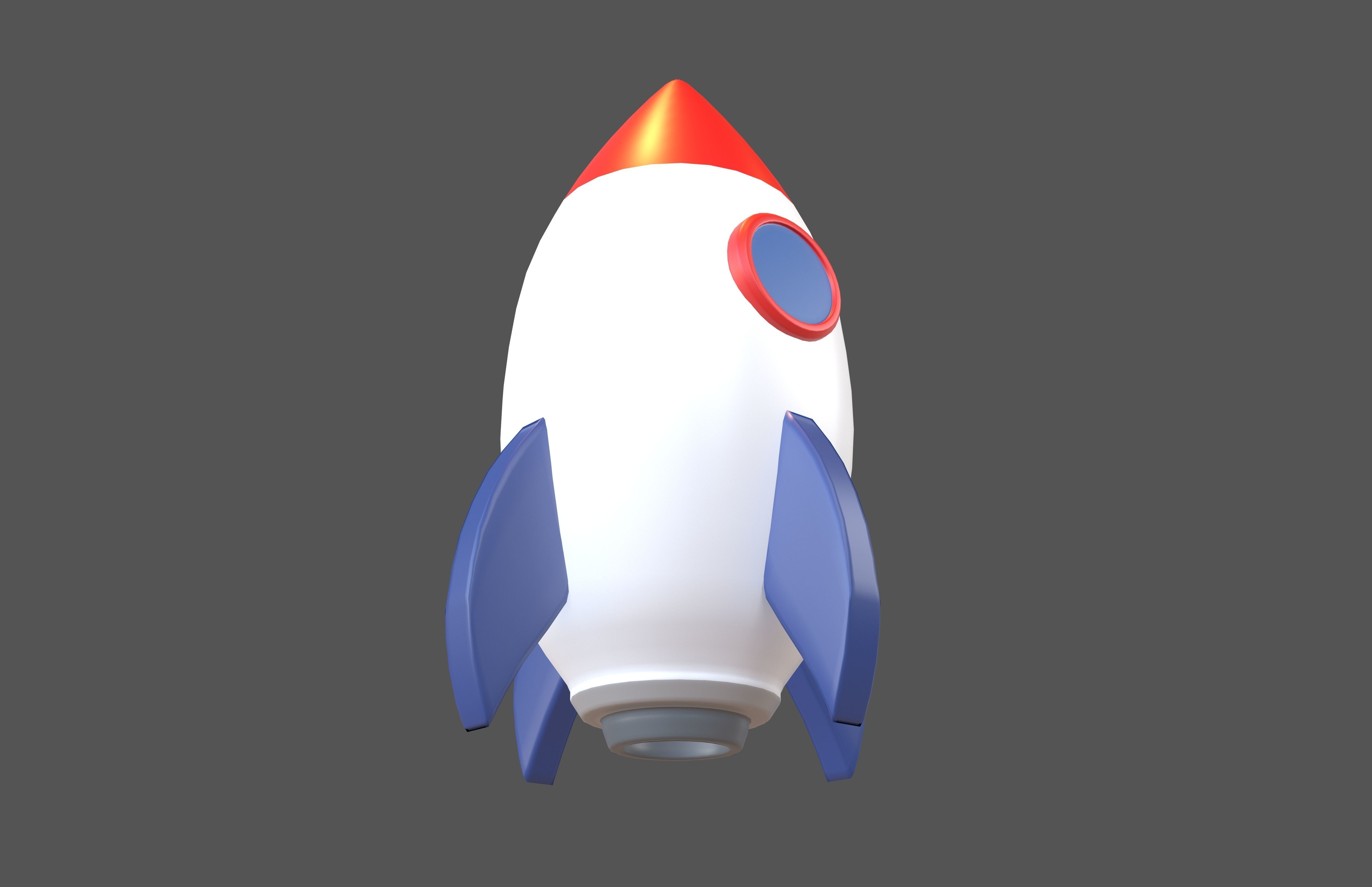 Cartoon Rocket V1 003 Low-poly 3D model_4