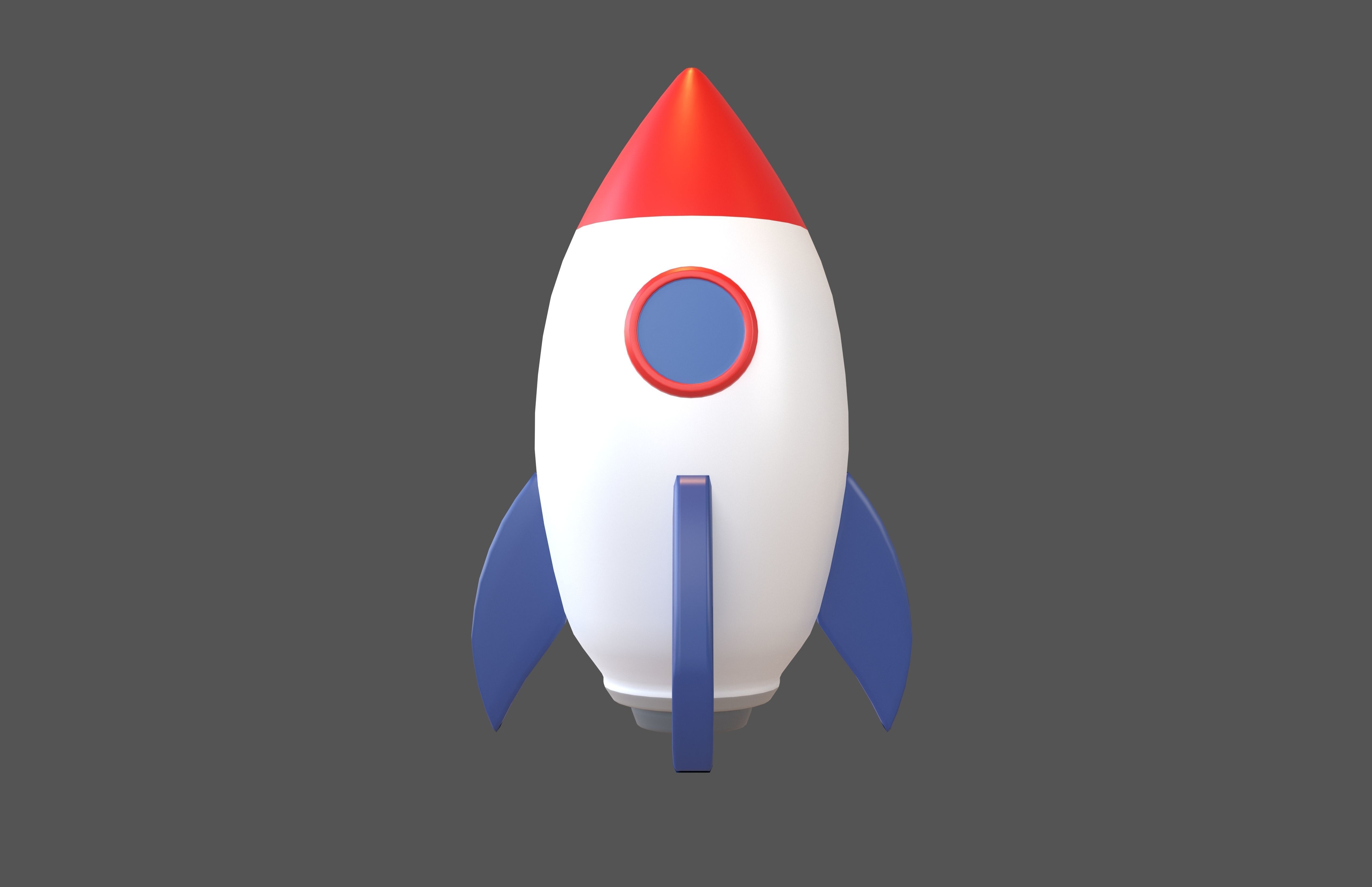 Cartoon Rocket V1 003 Low-poly 3D model_2