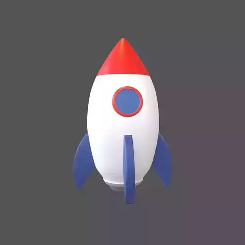 Cartoon Rocket V1 003 Low-poly 3D model