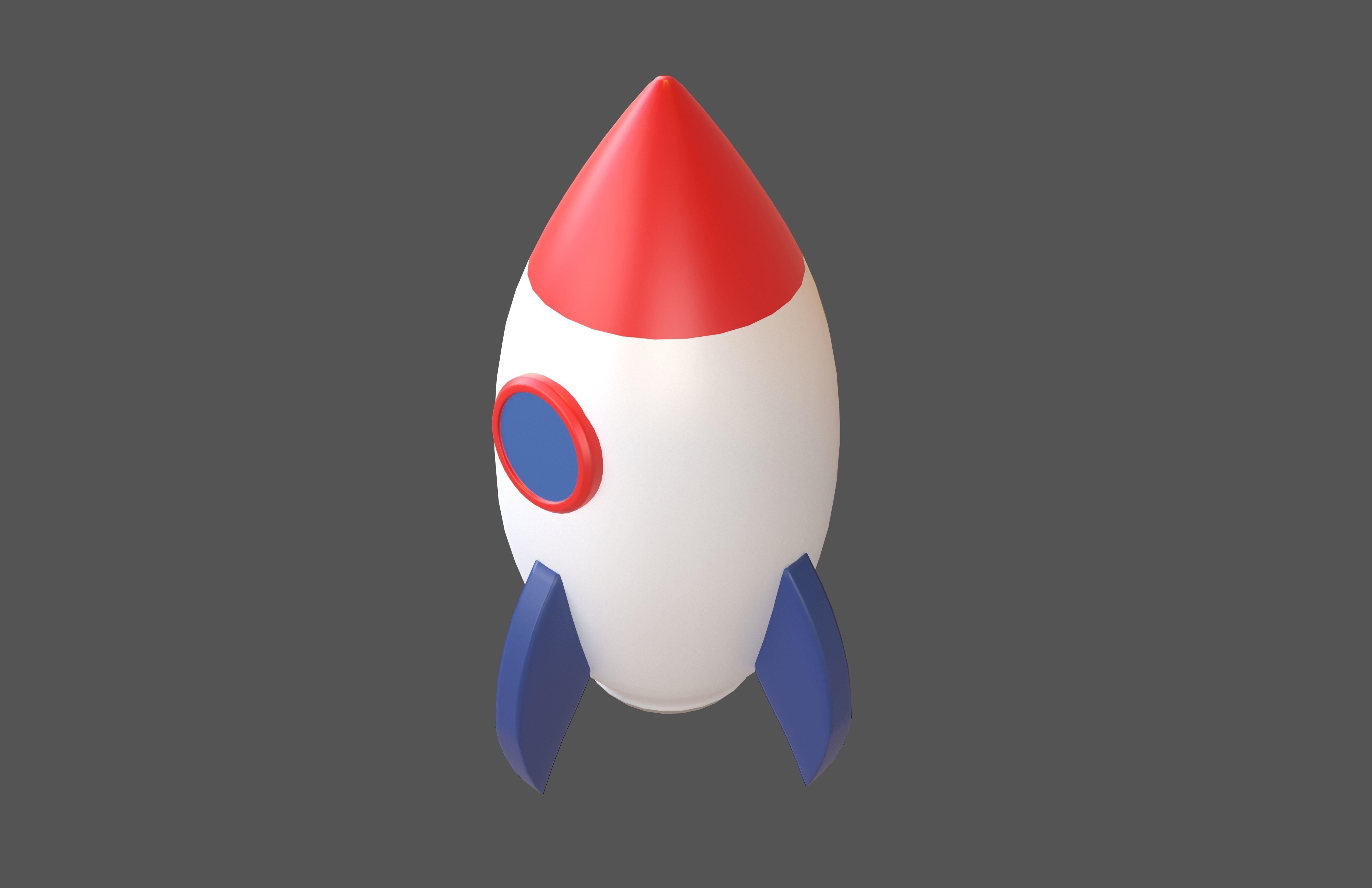 Cartoon Rocket V1 003 Low-poly 3D model_3