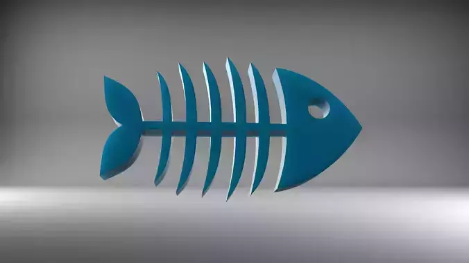 Fish Skelton Pendant  Free 3D print model