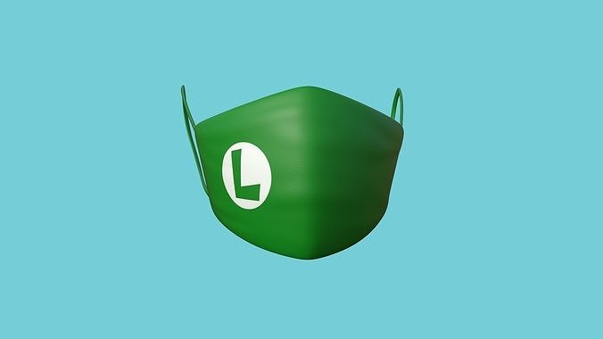 Luigi Covid Mask CGI - Character Fashion Design Low-poly 3D model