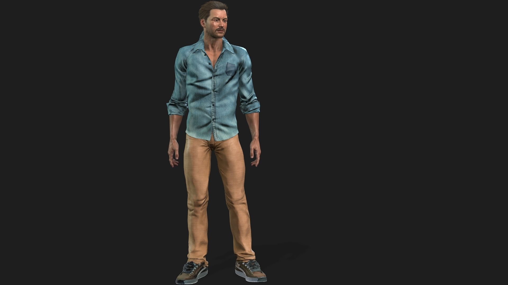 Man Clothed Rigged 3D Model  3D model_1