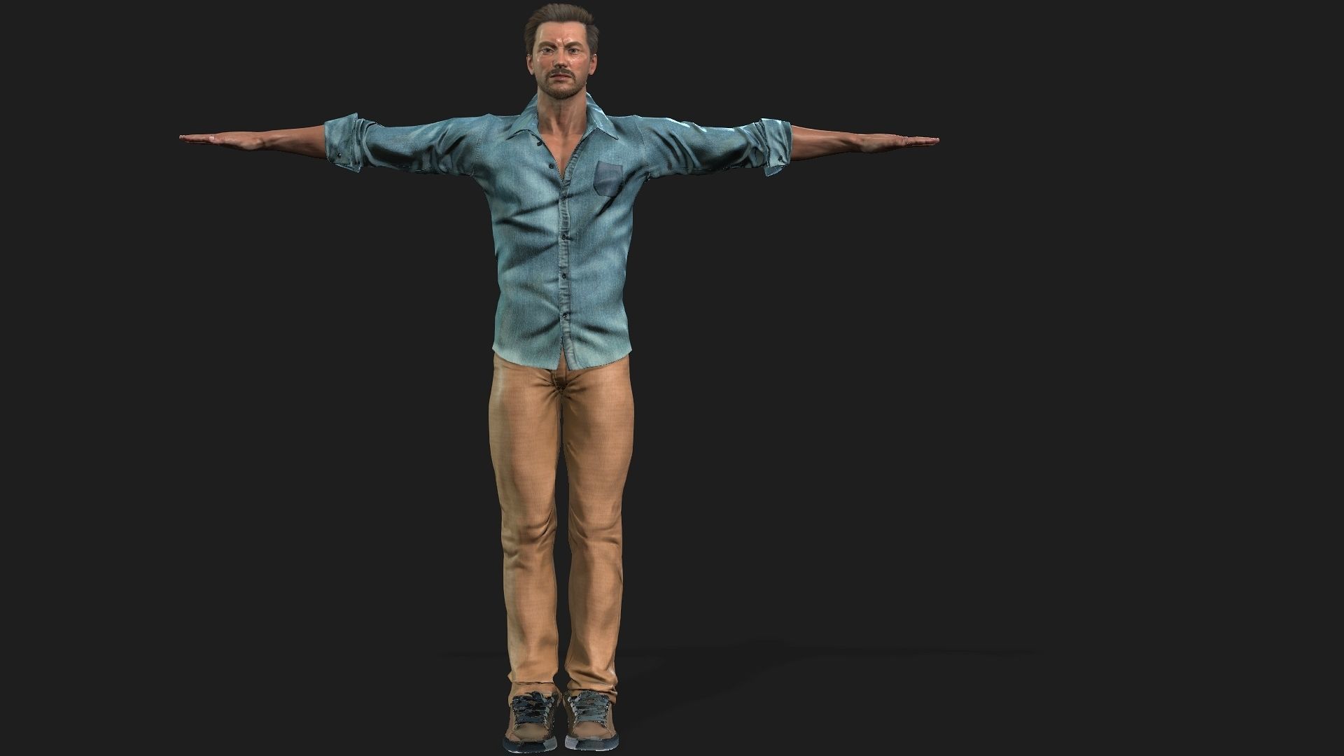 Man Clothed Rigged 3D Model  3D model_3