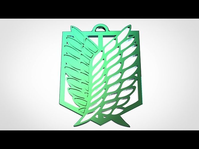 Attack On Titan Flag Pendant Free 3D print model