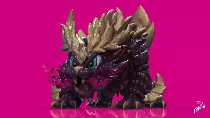 Baby Magnamalo Model Obj