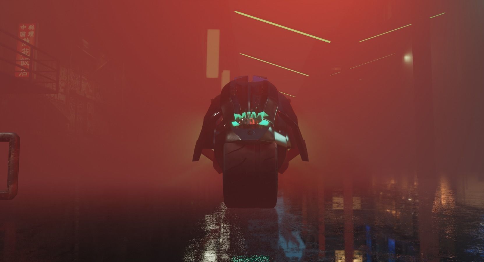 Cyberpunk Concept Motorcycle and Environment 3D model_20