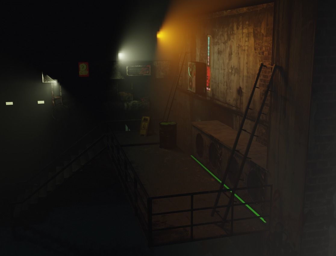 Cyberpunk Concept Motorcycle and Environment 3D model_8