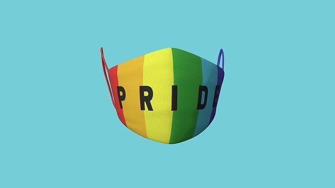 Pride LGBT Covid Mask CGI - Character Fashion Design Low-poly 3D model