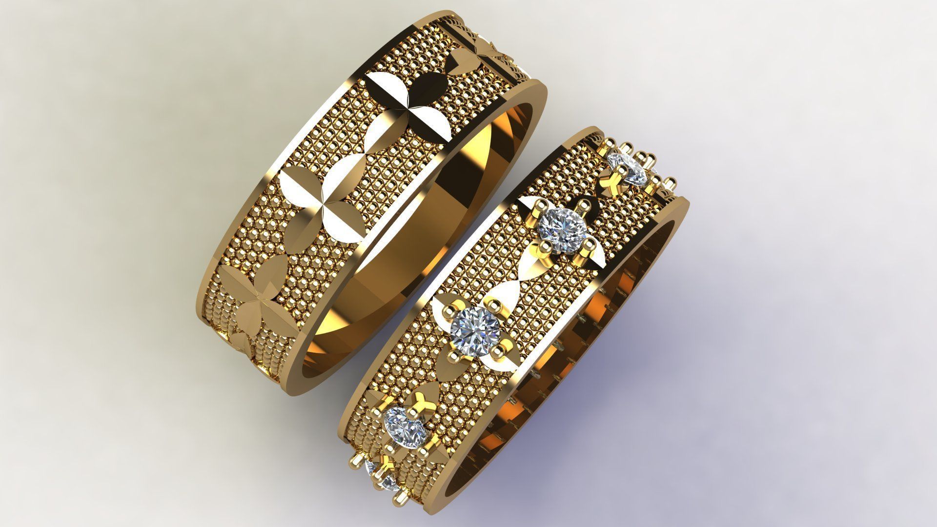 Couple ring 3D model_4