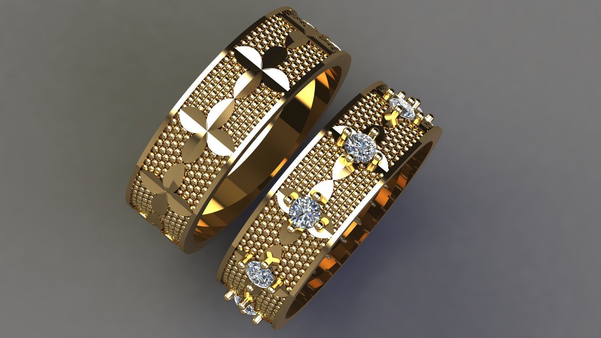 Couple ring 3D model_9
