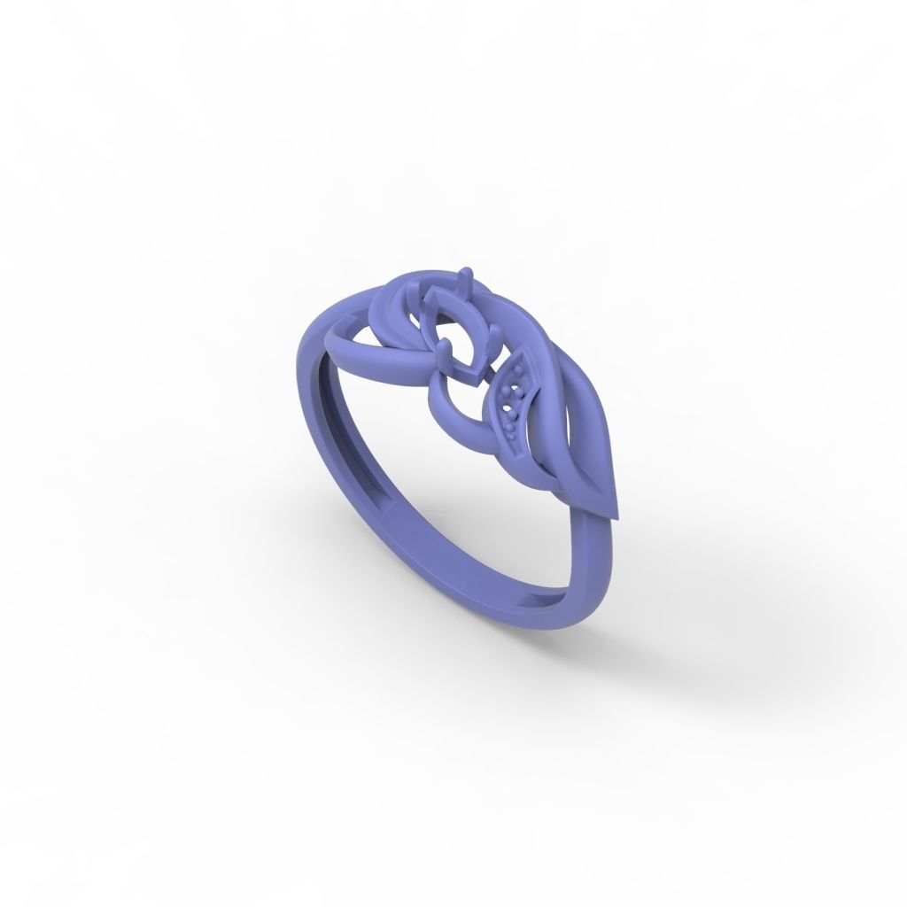 Women ring with gems 3dm stl 3D print model_25