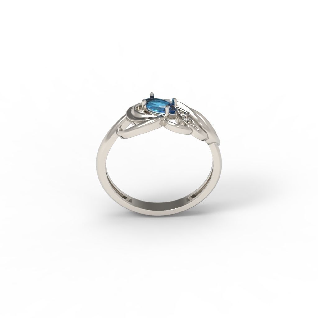 Women ring with gems 3dm stl 3D print model_17