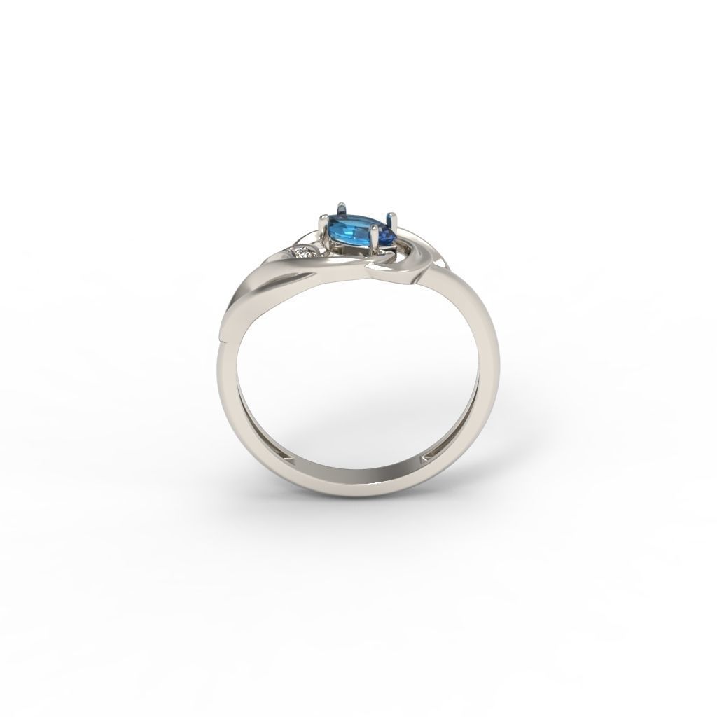 Women ring with gems 3dm stl 3D print model_20