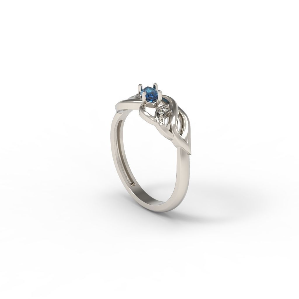 Women ring with gems 3dm stl 3D print model_18
