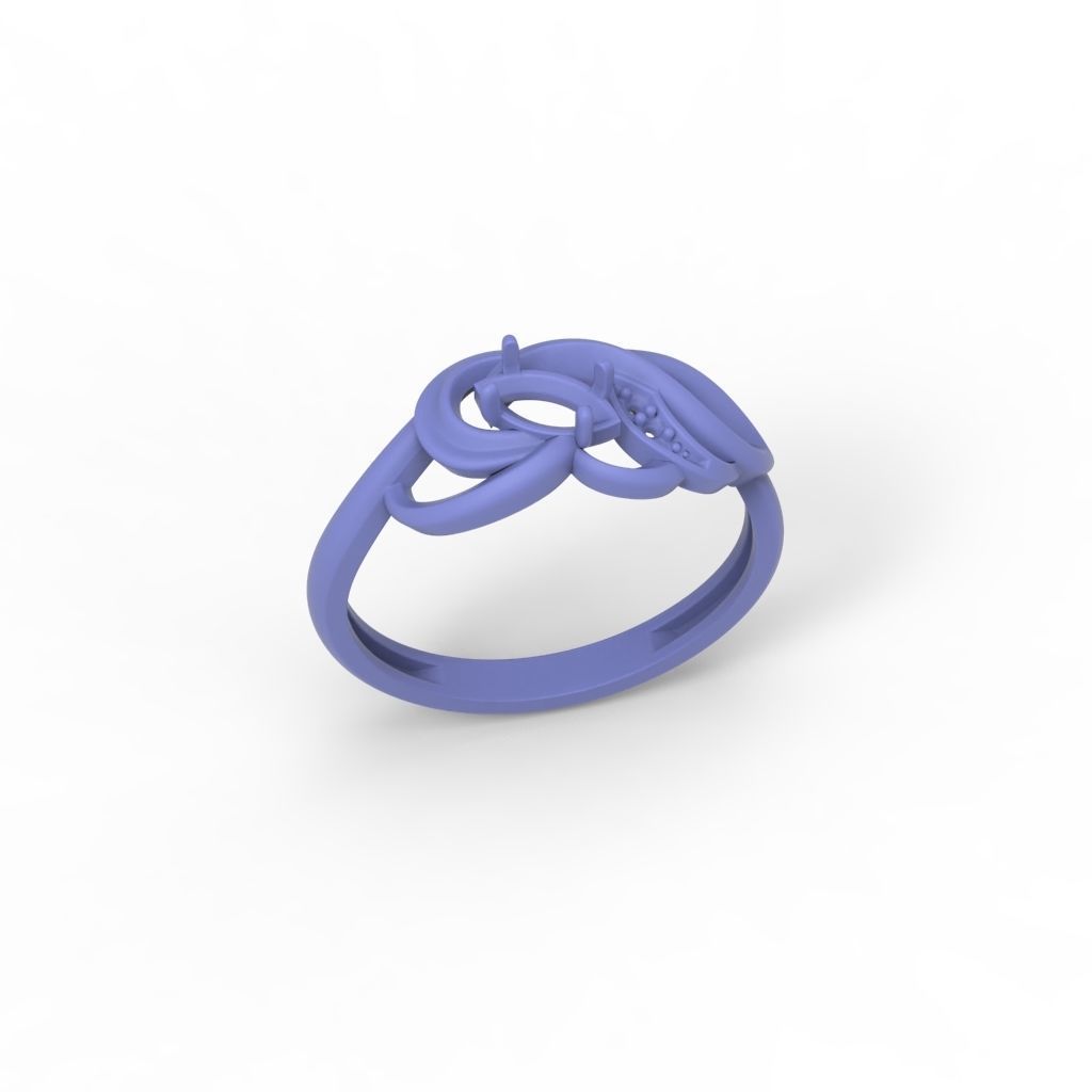 Women ring with gems 3dm stl 3D print model_24