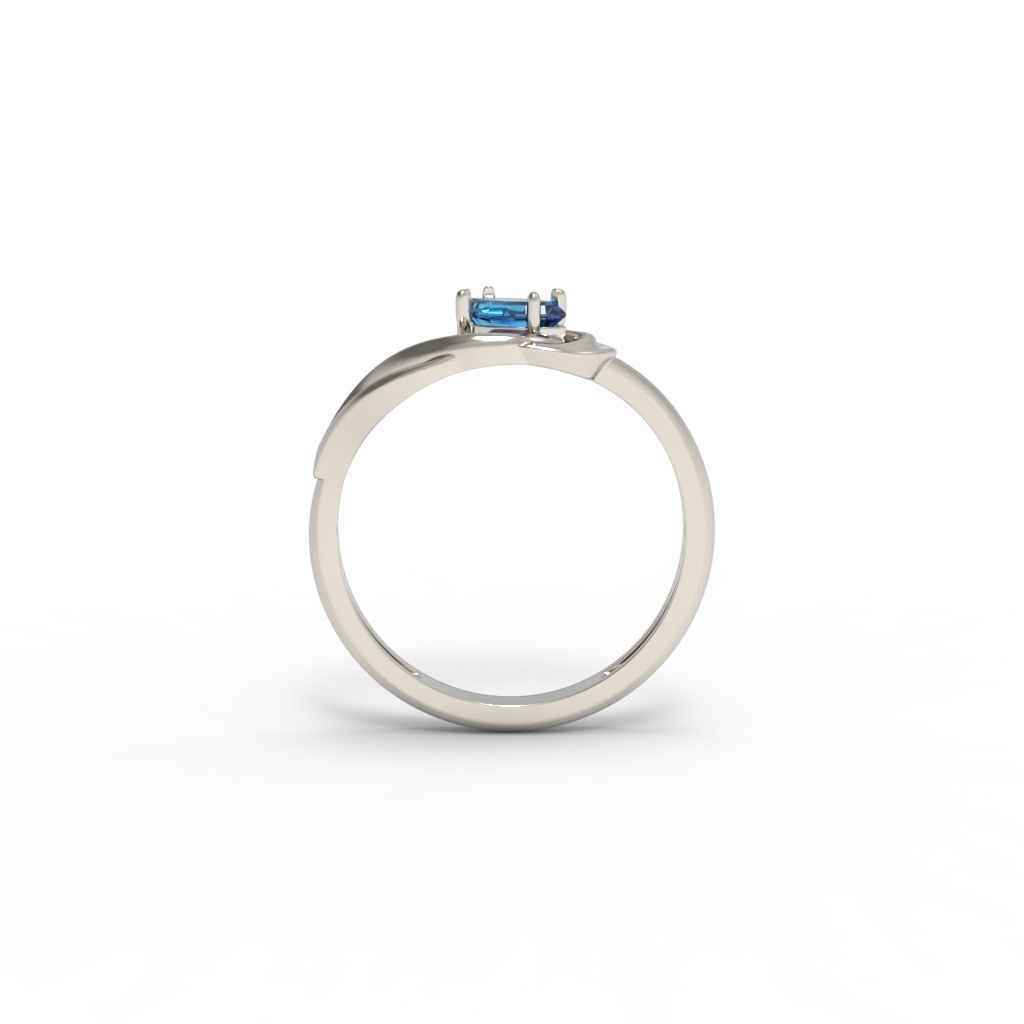 Women ring with gems 3dm stl 3D print model_22