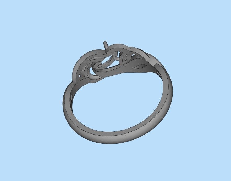 Women ring with gems 3dm stl 3D print model_46