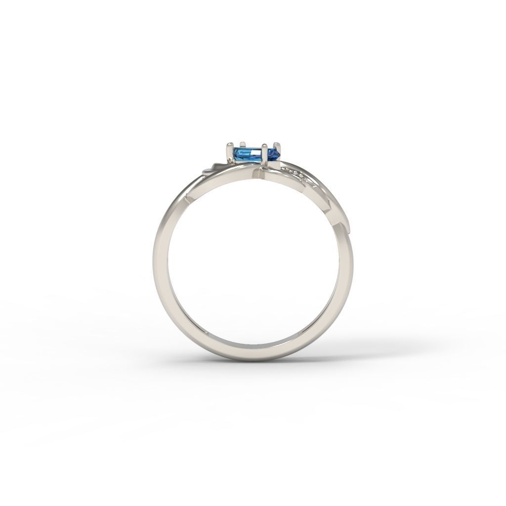 Women ring with gems 3dm stl 3D print model_23