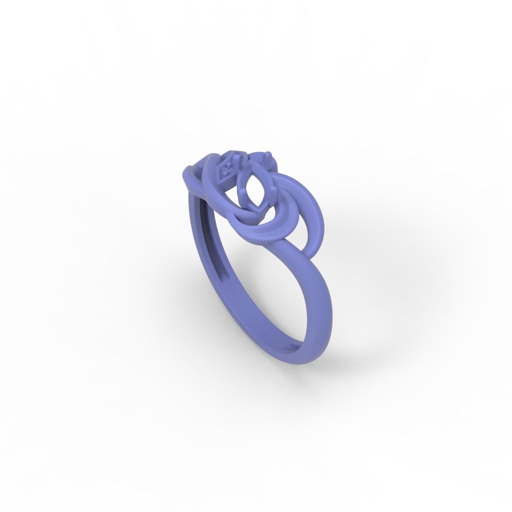 Women ring with gems 3dm stl 3D print model_28