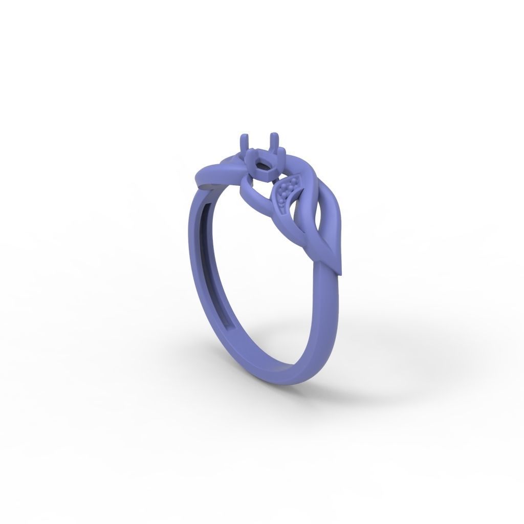 Women ring with gems 3dm stl 3D print model_31