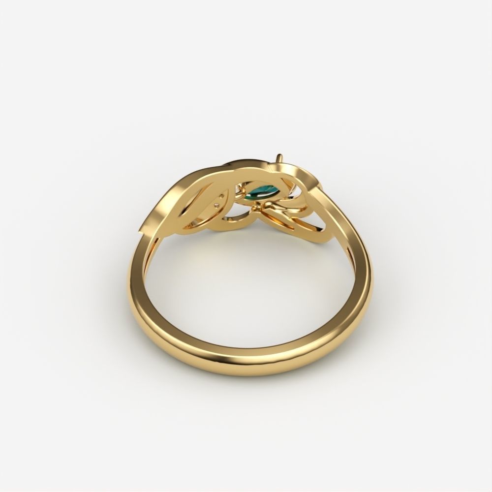 Women ring with gems 3dm stl 3D print model_8