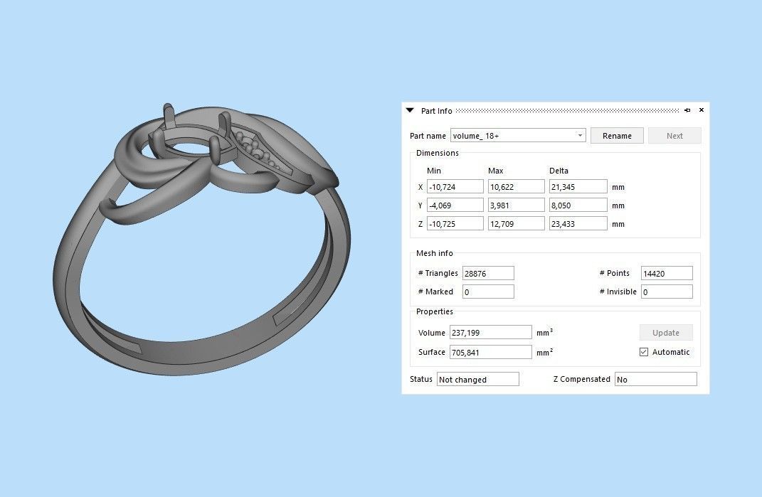 Women ring with gems 3dm stl 3D print model_36