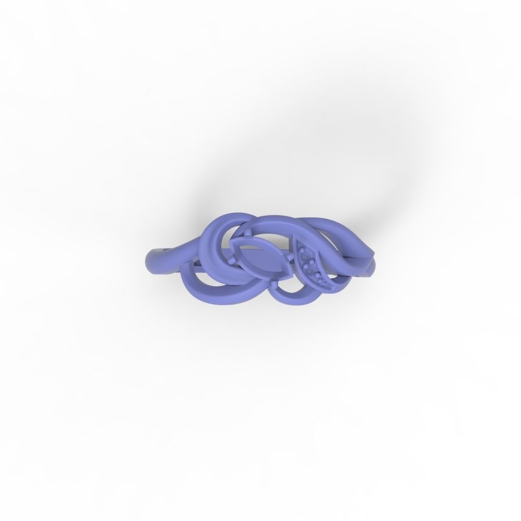 Women ring with gems 3dm stl 3D print model_30