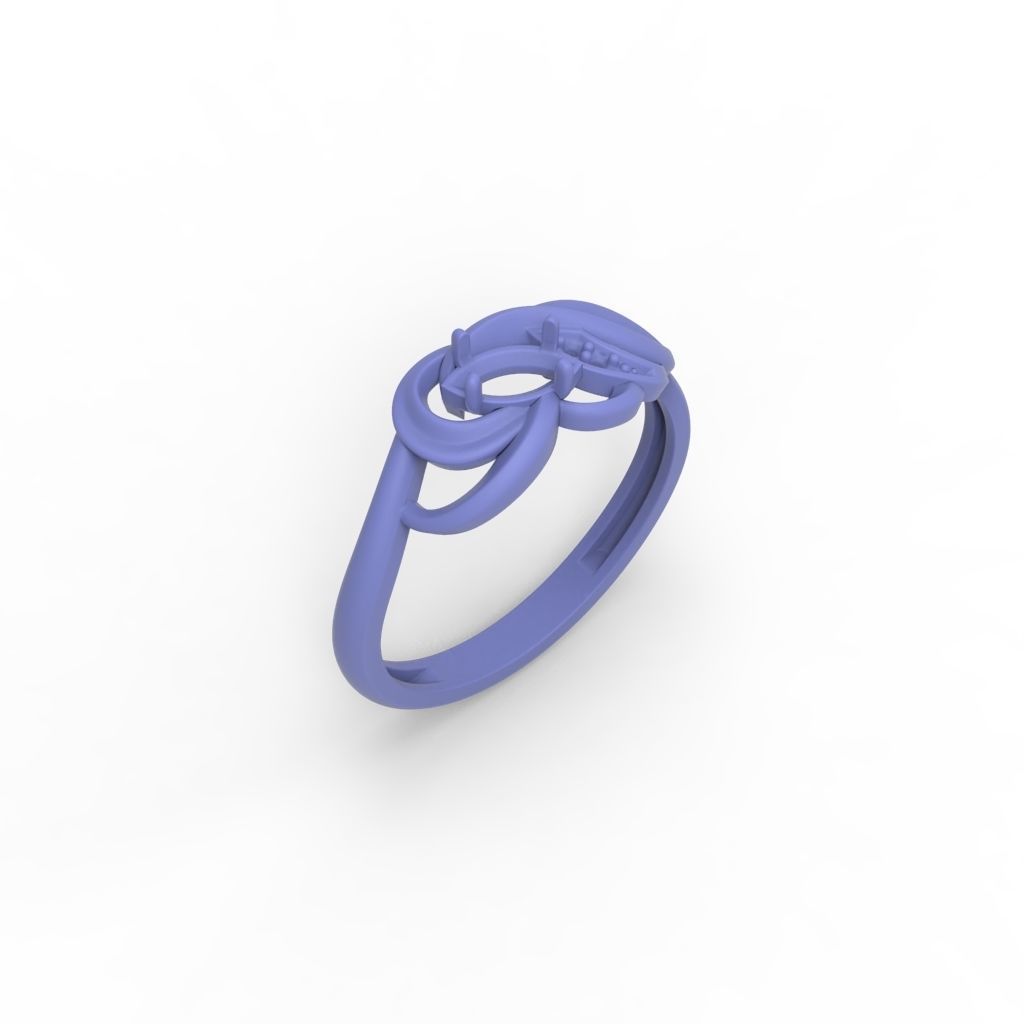 Women ring with gems 3dm stl 3D print model_29