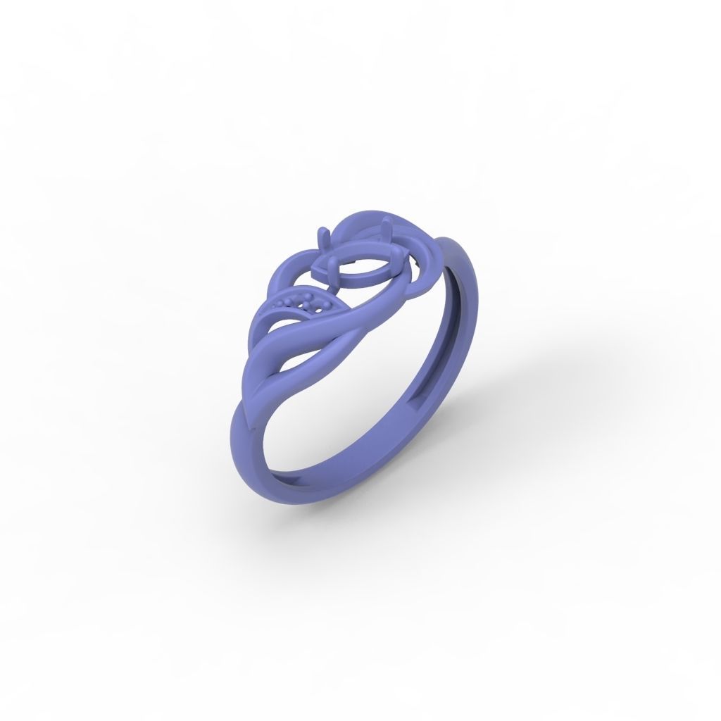 Women ring with gems 3dm stl 3D print model_26