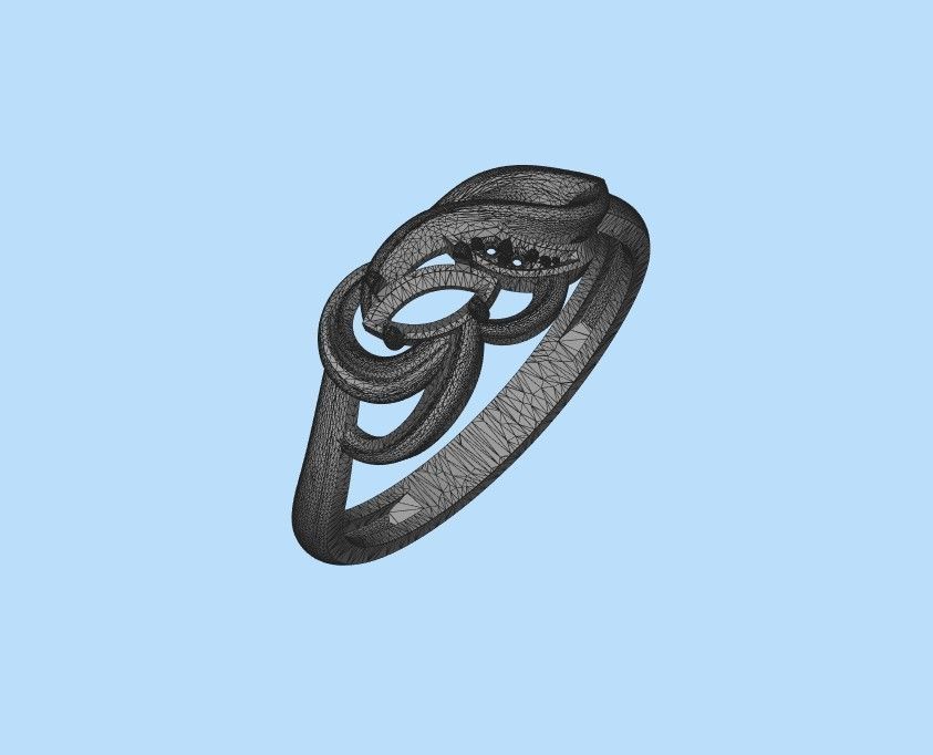 Women ring with gems 3dm stl 3D print model_48