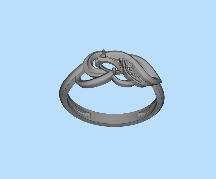 Women ring with gems 3dm stl 3D print model_45