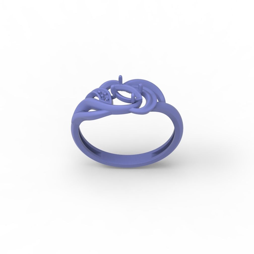 Women ring with gems 3dm stl 3D print model_27