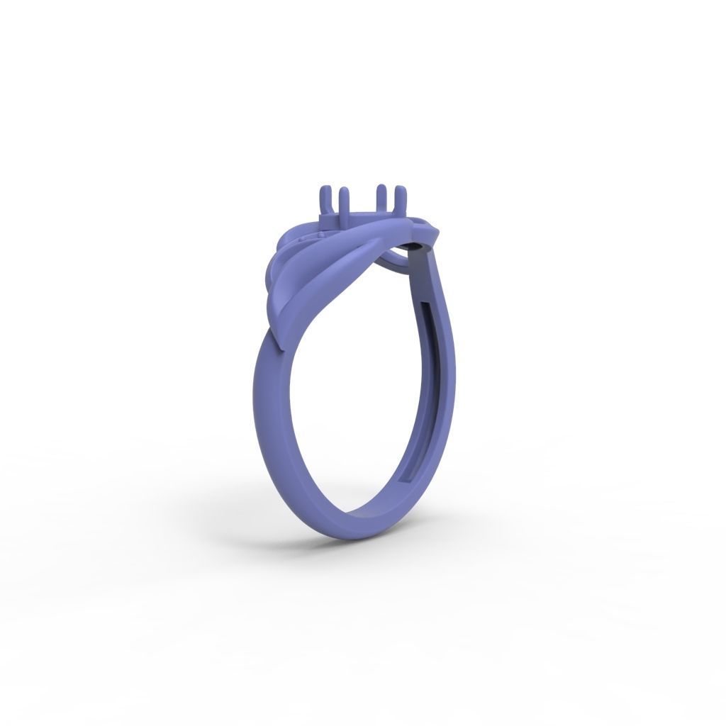 Women ring with gems 3dm stl 3D print model_35