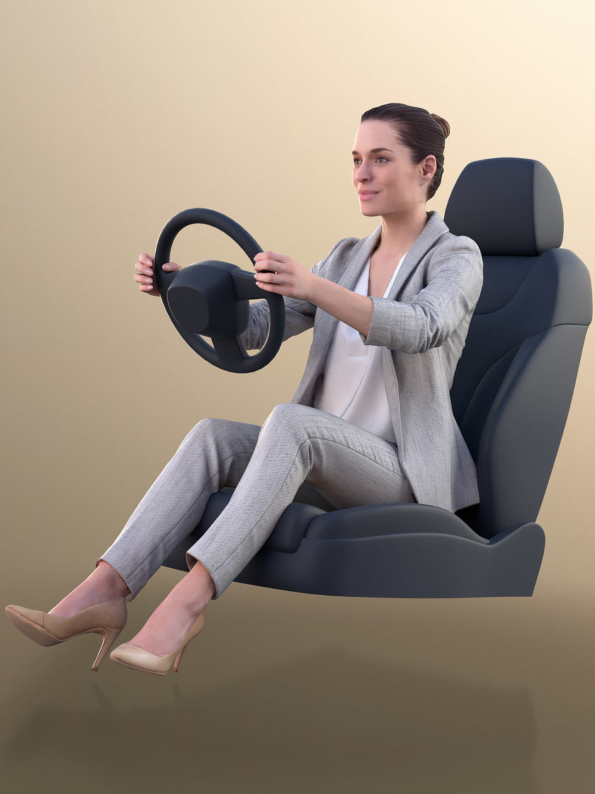 Juliette 10779 - Business Woman Driving A Car 3D model_3