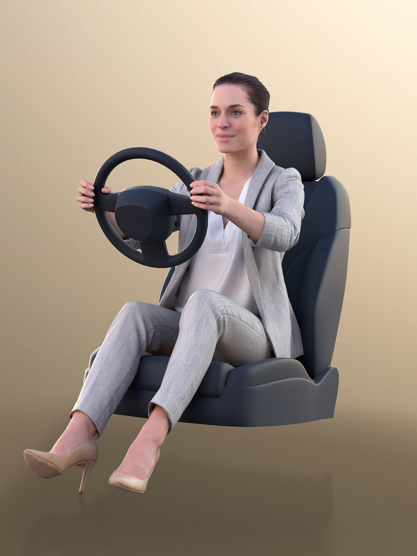 Juliette 10779 - Business Woman Driving A Car 3D model_2