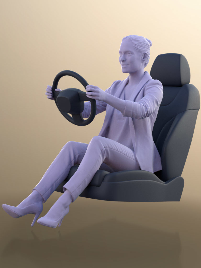Juliette 10779 - Business Woman Driving A Car 3D model_5