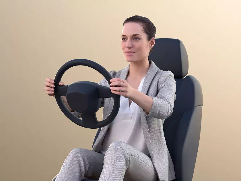 Juliette 10779 - Business Woman Driving A Car 3D model_0