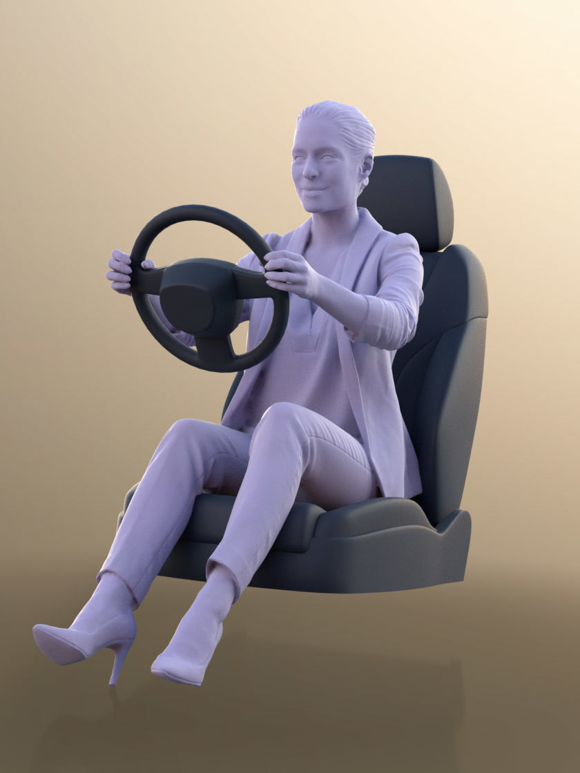 Juliette 10779 - Business Woman Driving A Car 3D model_4