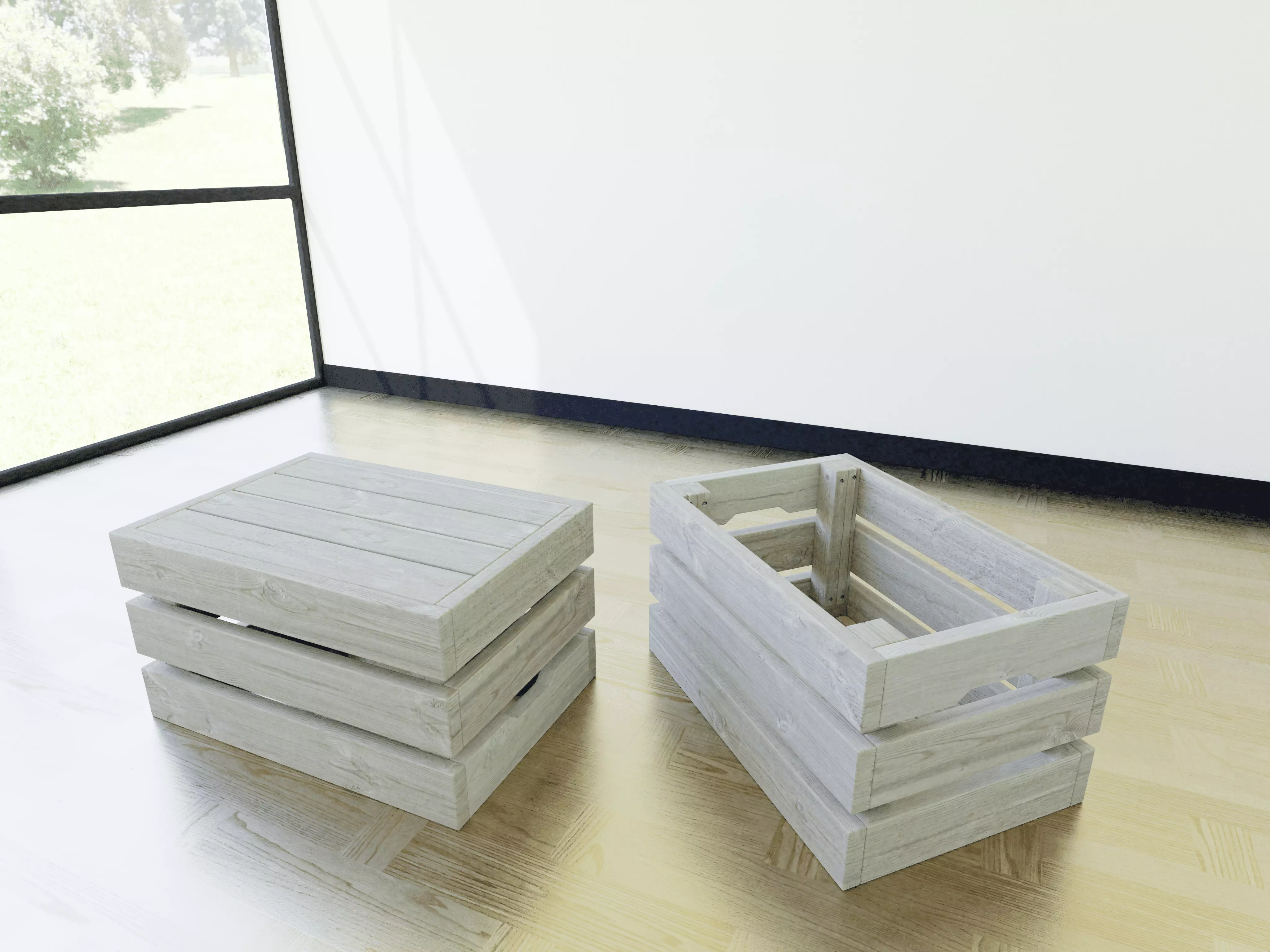 Box pbr model wooden table 3D model
