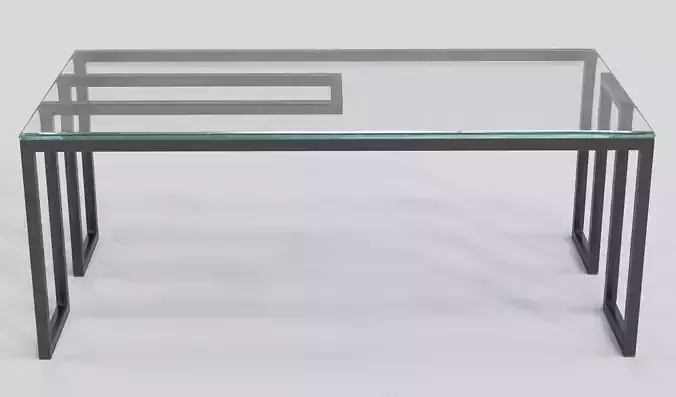 Mesa de centro com tampo em vidro