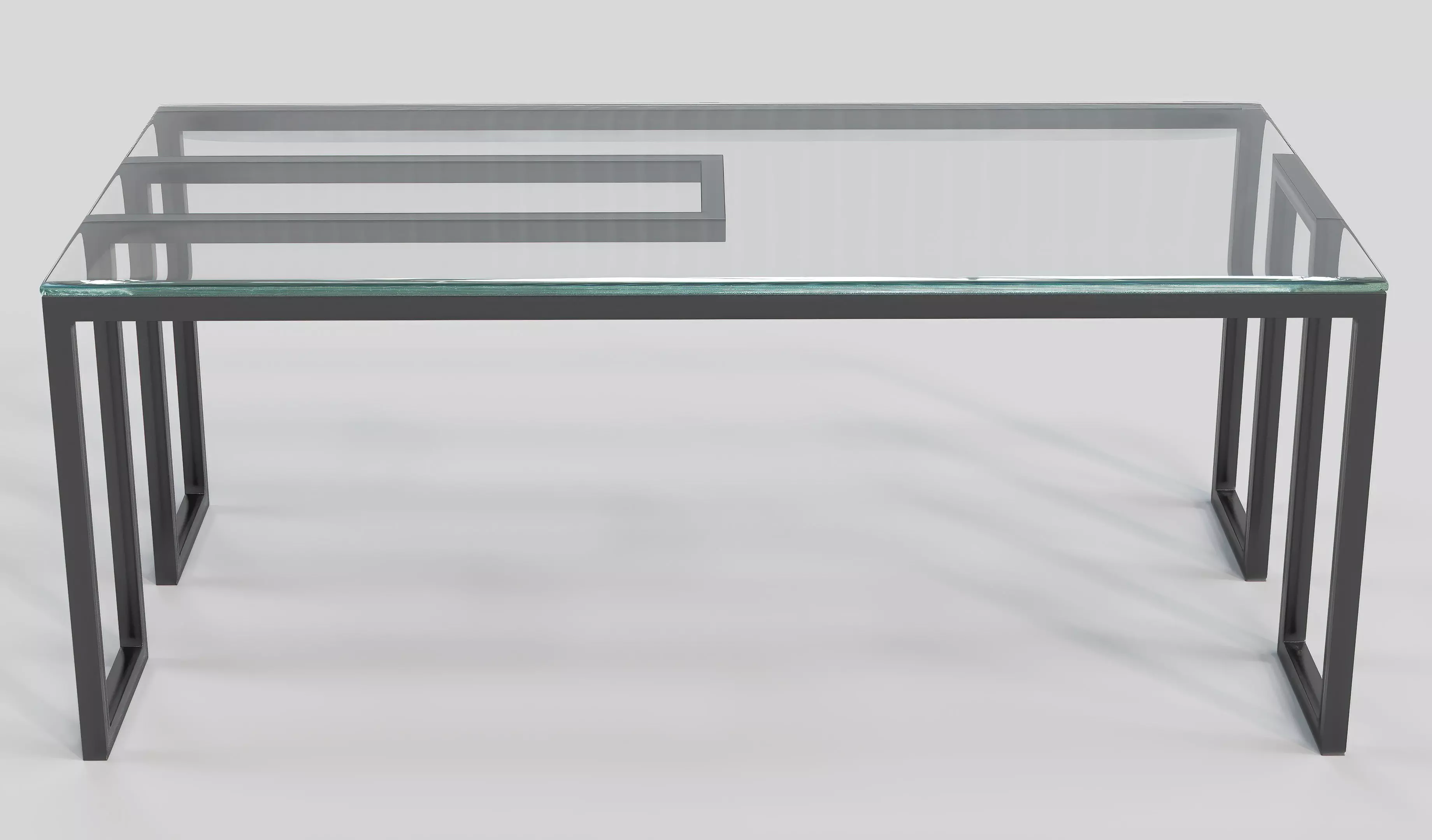 Mesa de centro com tampo em vidro 3D model